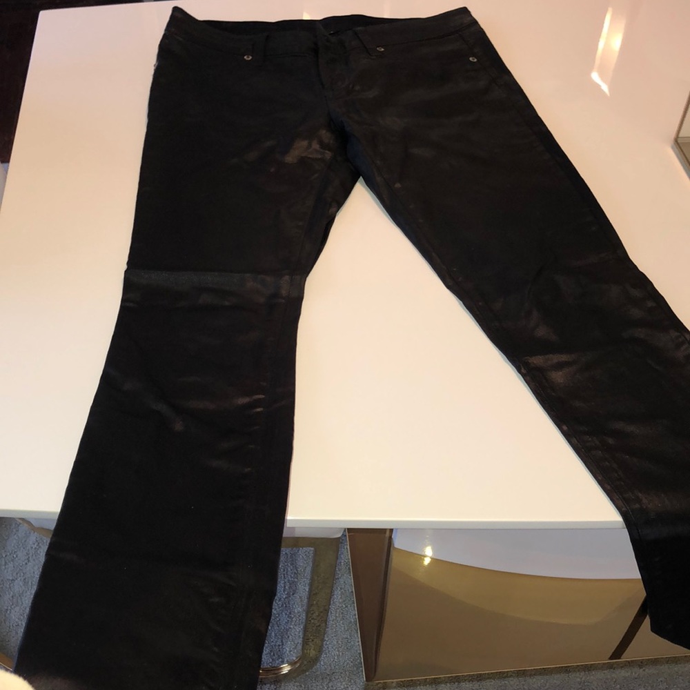 Black leather carmar jeans size 29 never worn